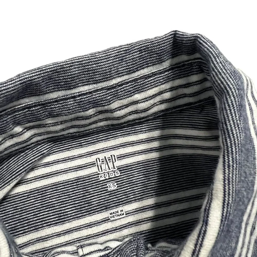 Gap Kids XS Striped Cotton Knit Button-Down Shirt